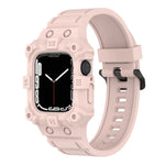 Bracelet de montre en silicone intégré pour Apple Watch Series, 7 45mm / 6&SE&5&4 44mm / 3&2&1 42mm, 7 41mm / 6&SE&5&4 40mm / 3&2&1 38mm