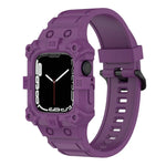 Bracelet de montre en silicone intégré pour Apple Watch Series, 7 45mm / 6&SE&5&4 44mm / 3&2&1 42mm, 7 41mm / 6&SE&5&4 40mm / 3&2&1 38mm