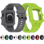 Bracelet de montre en silicone intégré pour Apple Watch Series, 7 45mm / 6&SE&5&4 44mm / 3&2&1 42mm, 7 41mm / 6&SE&5&4 40mm / 3&2&1 38mm