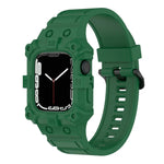 Bracelet de montre en silicone intégré pour Apple Watch Series, 7 45mm / 6&SE&5&4 44mm / 3&2&1 42mm, 7 41mm / 6&SE&5&4 40mm / 3&2&1 38mm