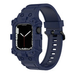 Bracelet de montre en silicone intégré pour Apple Watch Series, 7 45mm / 6&SE&5&4 44mm / 3&2&1 42mm, 7 41mm / 6&SE&5&4 40mm / 3&2&1 38mm