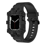 Bracelet de montre en silicone intégré pour Apple Watch Series, 7 45mm / 6&SE&5&4 44mm / 3&2&1 42mm, 7 41mm / 6&SE&5&4 40mm / 3&2&1 38mm