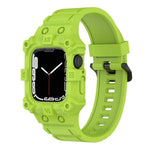Bracelet de montre en silicone intégré pour Apple Watch Series, 7 45mm / 6&SE&5&4 44mm / 3&2&1 42mm, 7 41mm / 6&SE&5&4 40mm / 3&2&1 38mm