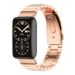 Mijobs Bamboo Stainless Steel Metal Watch Band, For Xiaomi Mi Band 7 Pro