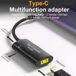 Adaptateur multifonction + Type-C + USB femelle vers Type-C, DC5521 / 5525, DC7406, DC7909, port carré