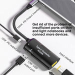 Adaptateur multifonction + Type-C + USB femelle vers Type-C, DC5521 / 5525, DC7406, DC7909, port carré