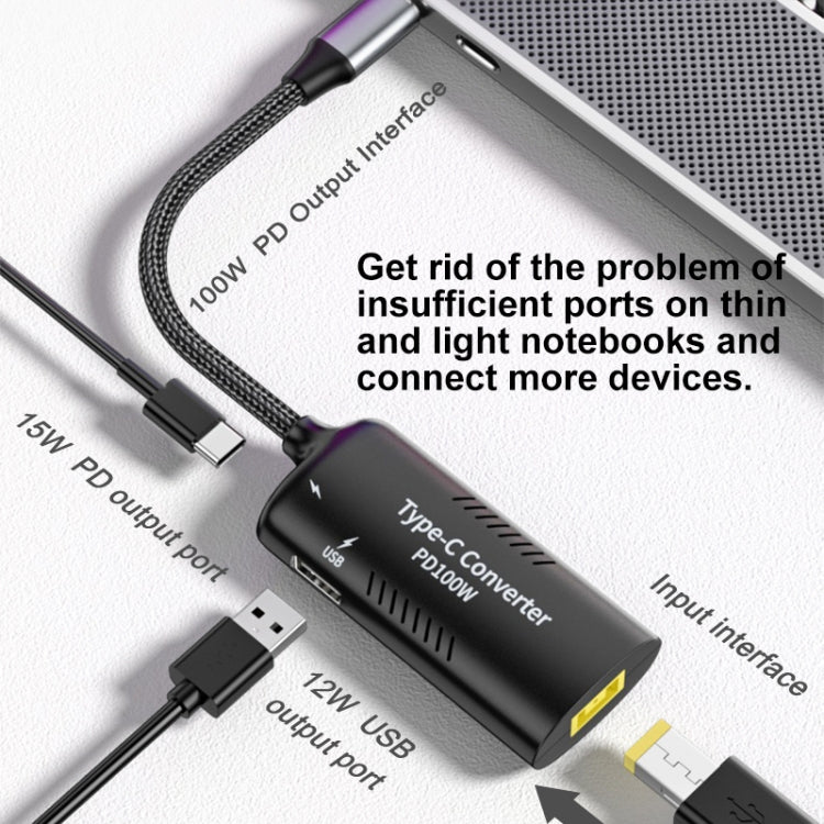 Adaptateur multifonction + Type-C + USB femelle vers Type-C, DC5521 / 5525, DC7406, DC7909, port carré