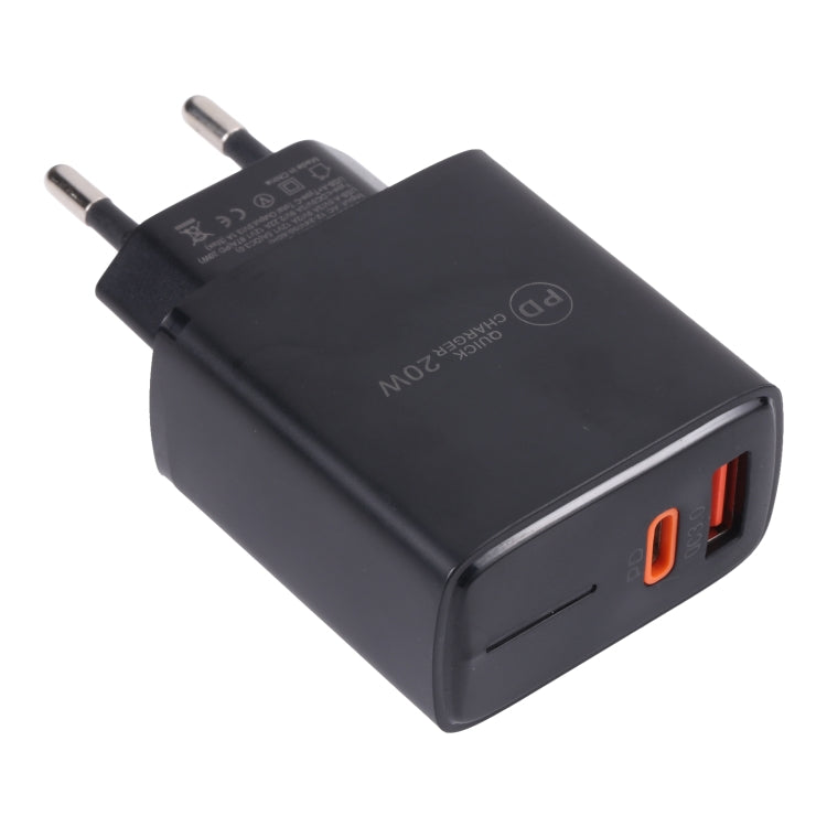 Chargeur rapide LZ-1130 PD 20W Type-C + QC 3.0 USB, prise 20W EU, prise 20W US