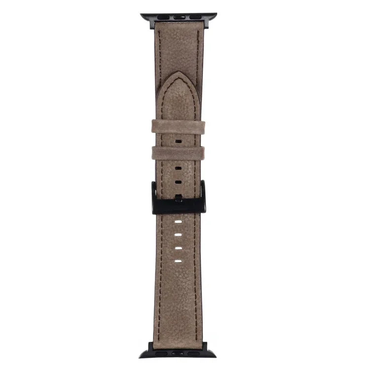 Litchi Texture Leather Watch Band For Apple Watch Series, 7 45mm / 6&SE&5&4 44mm / 3&2&1 42mm, 7 41mm / 6&SE&5&4 40mm / 3&2&1 38mm