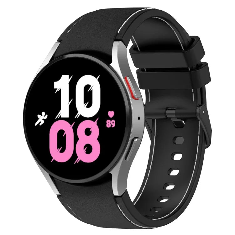 Bracelet de montre en silicone texturé cuir, pour Samsung Galaxy Watch5 / Watch5 Pro / Watch4