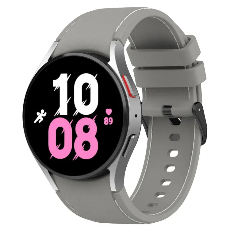 Bracelet de montre en silicone texturé cuir, pour Samsung Galaxy Watch5 / Watch5 Pro / Watch4