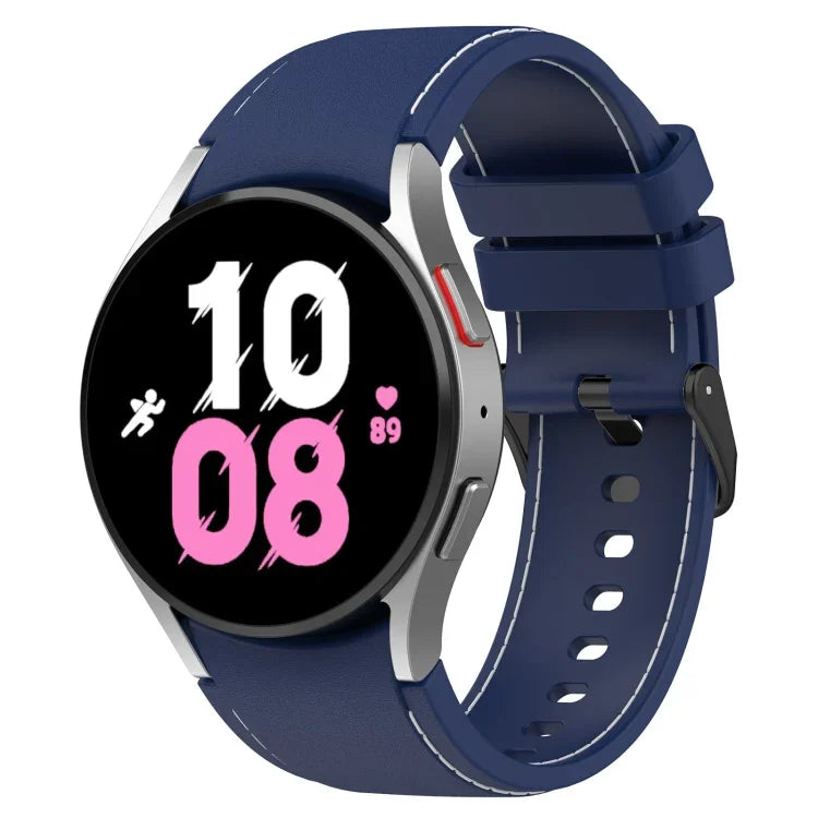 Bracelet de montre en silicone texturé cuir, pour Samsung Galaxy Watch5 / Watch5 Pro / Watch4
