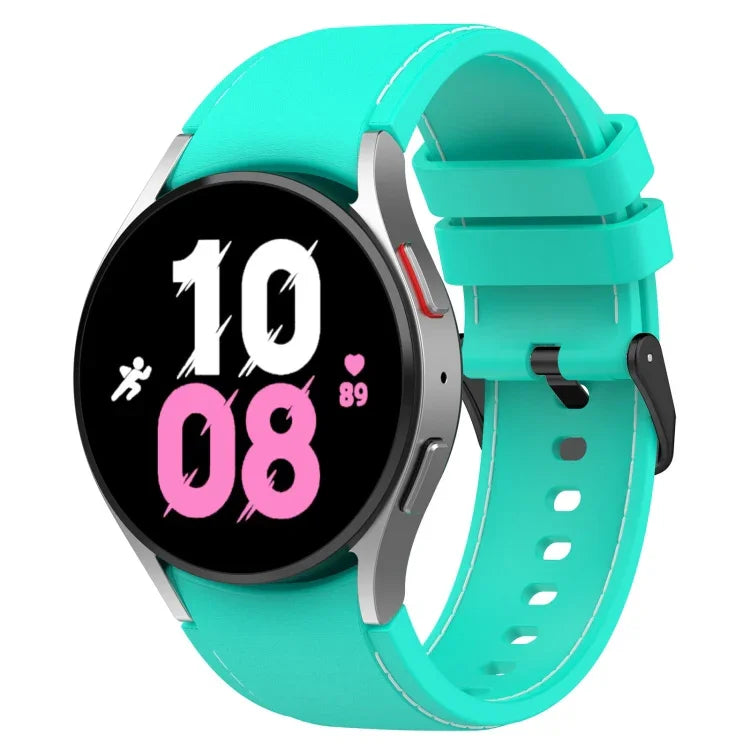 Bracelet de montre en silicone texturé cuir, pour Samsung Galaxy Watch5 / Watch5 Pro / Watch4
