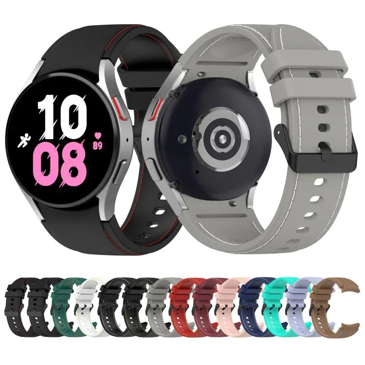 Bracelet de montre en silicone texturé cuir, pour Samsung Galaxy Watch5 / Watch5 Pro / Watch4