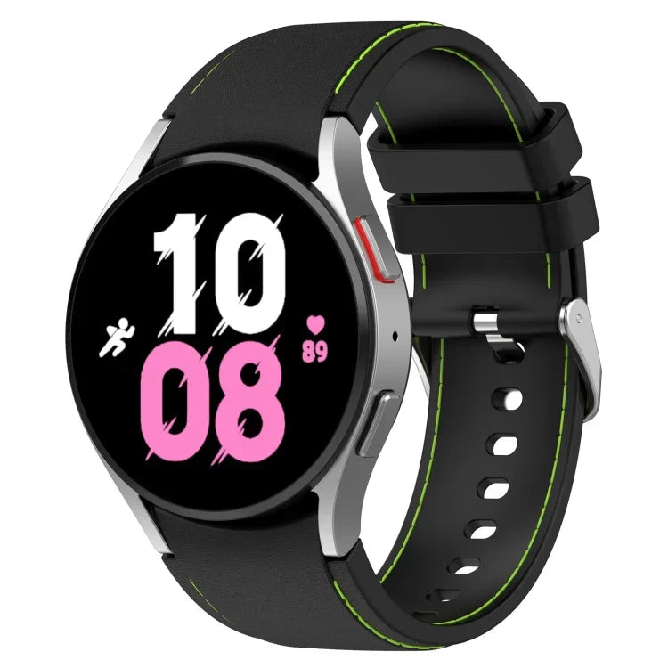 Bracelet de montre en silicone à texture cuir universel, pour Samsung Galaxy Watch5 / Watch5 Pro / Watch4