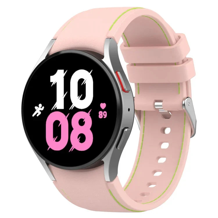 Bracelet de montre en silicone à texture cuir universel, pour Samsung Galaxy Watch5 / Watch5 Pro / Watch4