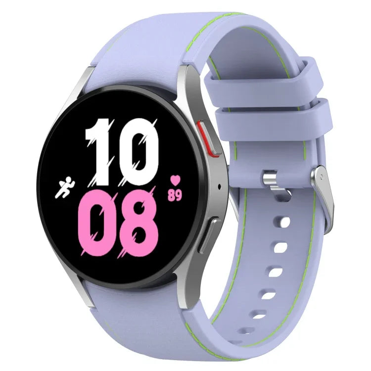 Bracelet de montre en silicone à texture cuir universel, pour Samsung Galaxy Watch5 / Watch5 Pro / Watch4