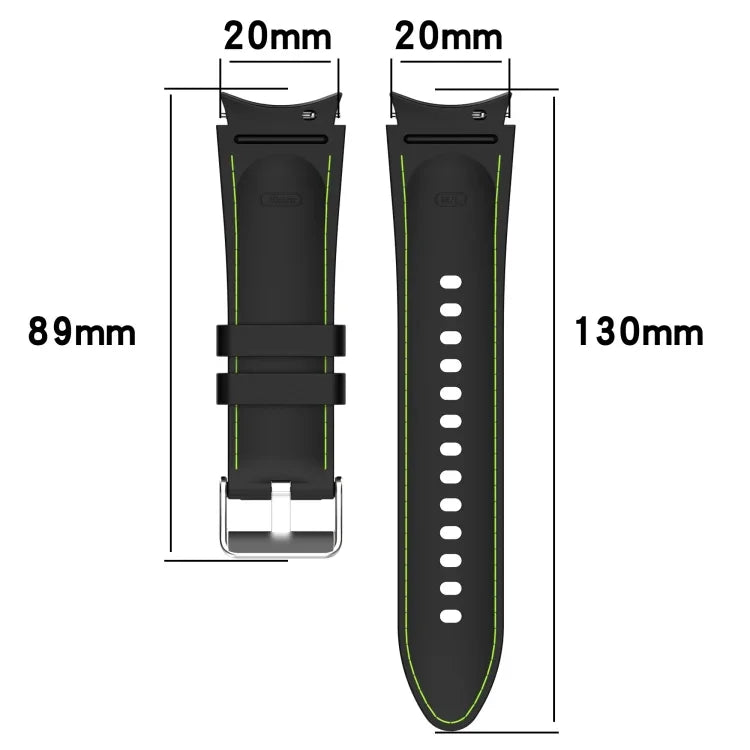Bracelet de montre en silicone à texture cuir universel, pour Samsung Galaxy Watch5 / Watch5 Pro / Watch4