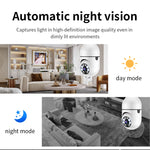 Ampoule caméra WiFi A6 2MP HD - Prend en charge la détection de mouvement/l'audio bidirectionnel/la vision nocturne/la carte TF, sans carte mémoire