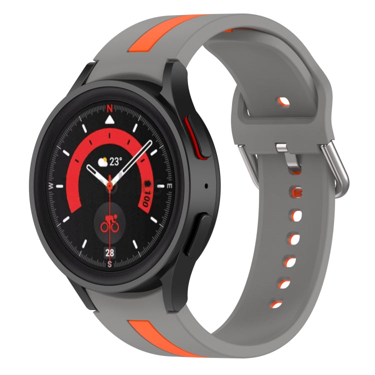 Bracelet de montre en silicone à rayures bicolores, pour Samsung Galaxy Watch5 / Watch5 Pro