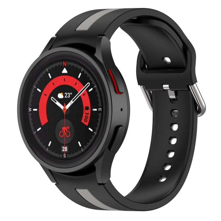 Bracelet de montre en silicone à rayures bicolores, pour Samsung Galaxy Watch5 / Watch5 Pro
