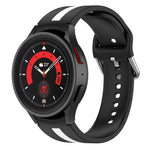Bracelet de montre en silicone à rayures bicolores, pour Samsung Galaxy Watch5 / Watch5 Pro