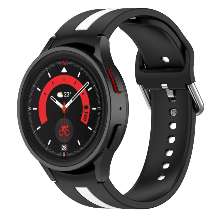 Bracelet de montre en silicone à rayures bicolores, pour Samsung Galaxy Watch5 / Watch5 Pro