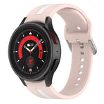 Bracelet de montre en silicone à rayures bicolores, pour Samsung Galaxy Watch5 / Watch5 Pro