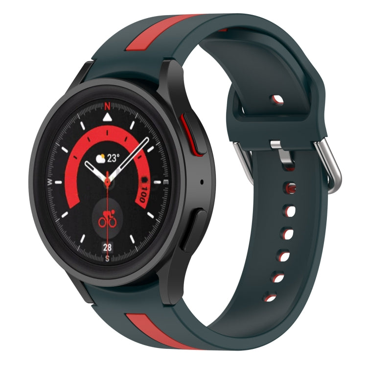 Bracelet de montre en silicone à rayures bicolores, pour Samsung Galaxy Watch5 / Watch5 Pro