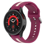 Bracelet de montre en silicone à rayures bicolores, pour Samsung Galaxy Watch5 / Watch5 Pro