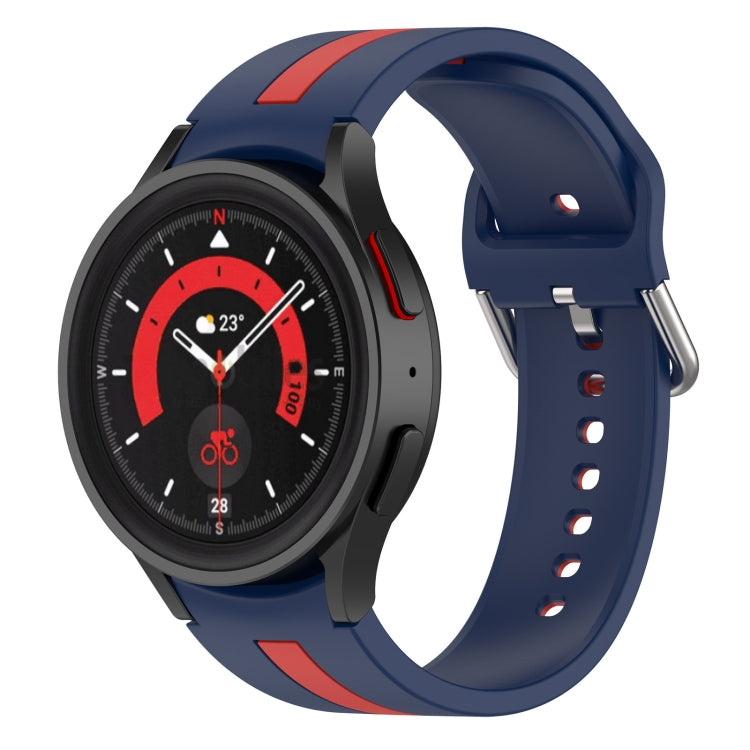 Bracelet de montre en silicone à rayures bicolores, pour Samsung Galaxy Watch5 / Watch5 Pro