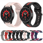 Bracelet de montre en silicone à rayures bicolores, pour Samsung Galaxy Watch5 / Watch5 Pro