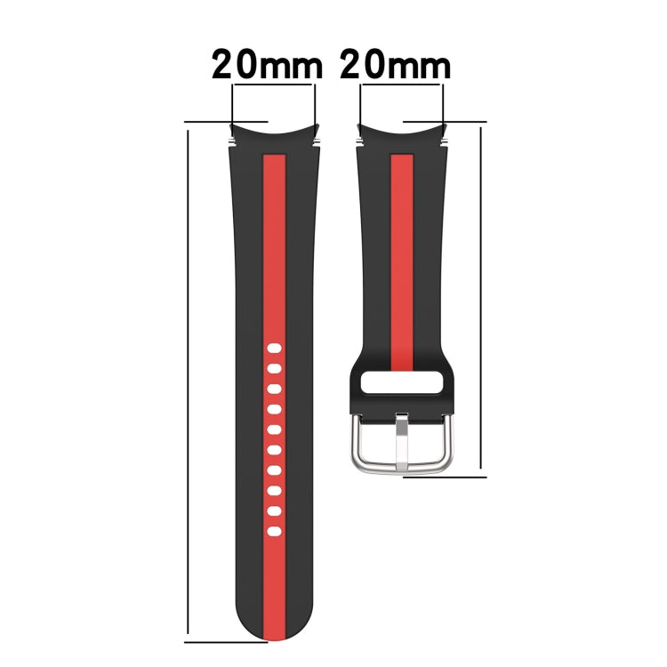 Bracelet de montre en silicone à rayures bicolores, pour Samsung Galaxy Watch5 / Watch5 Pro