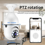 Ampoule caméra WiFi A6 2MP HD, avec détection de mouvement/audio bidirectionnel/vision nocturne/carte TF, et carte mémoire 16 Go incluse