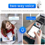 Ampoule caméra WiFi A6 2MP HD, avec détection de mouvement/audio bidirectionnel/vision nocturne/carte TF, et carte mémoire 16 Go incluse