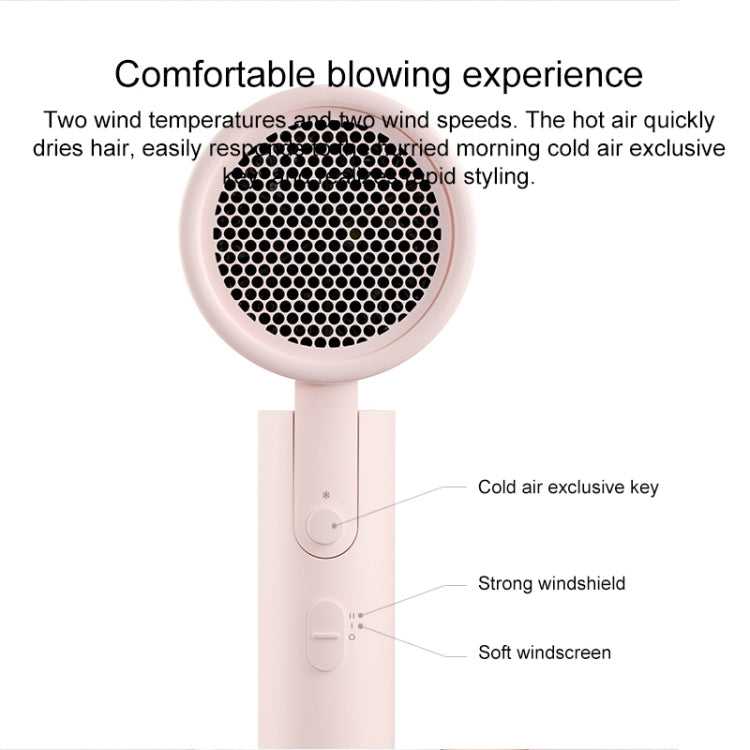 Sèche-cheveux électrique portable Original Xiaomi Mijia H100 à ions négatifs, prise US, H100 (rose)