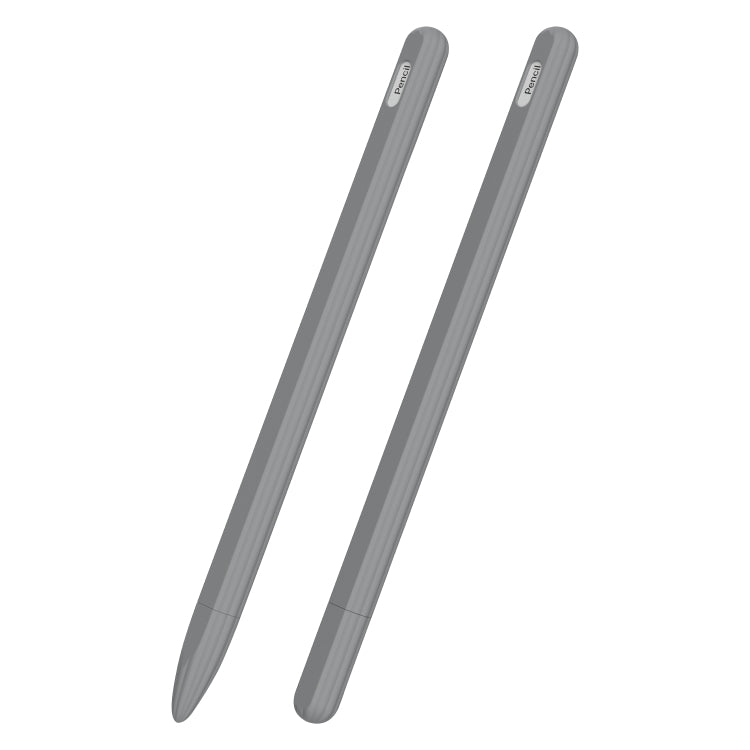 Étui de stylet en silicone liquide rayé 3 en 1 avec deux capuchons de pointe, pour Apple Pencil 1, pour Apple Pencil 2