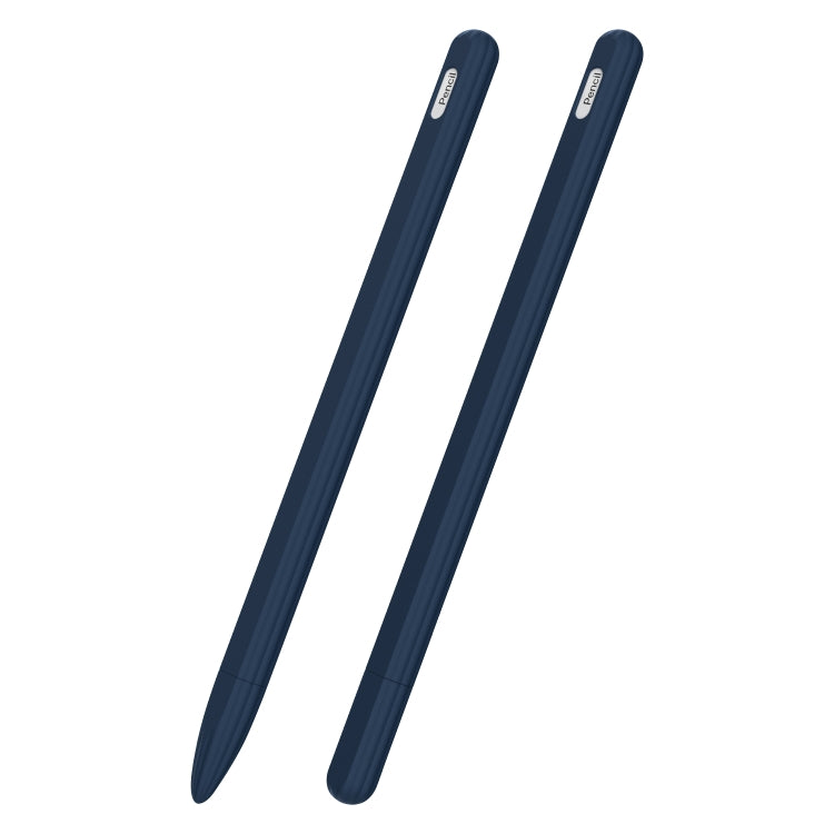 Étui de stylet en silicone liquide rayé 3 en 1 avec deux capuchons de pointe, pour Apple Pencil 1, pour Apple Pencil 2