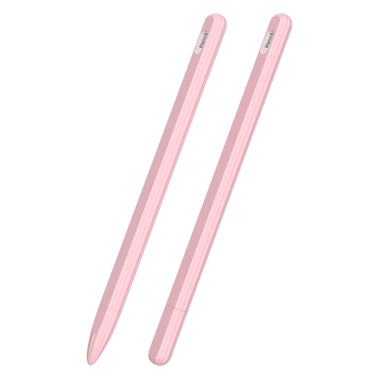 Étui de stylet en silicone liquide rayé 3 en 1 avec deux capuchons de pointe, pour Apple Pencil 1, pour Apple Pencil 2