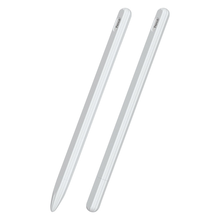 Étui de stylet en silicone liquide rayé 3 en 1 avec deux capuchons de pointe, pour Apple Pencil 1, pour Apple Pencil 2