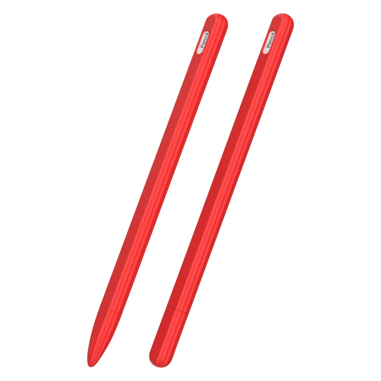 Étui de stylet en silicone liquide rayé 3 en 1 avec deux capuchons de pointe, pour Apple Pencil 1, pour Apple Pencil 2