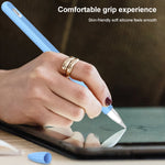 Étui de stylet en silicone liquide rayé 3 en 1 avec deux capuchons de pointe, pour Apple Pencil 1, pour Apple Pencil 2