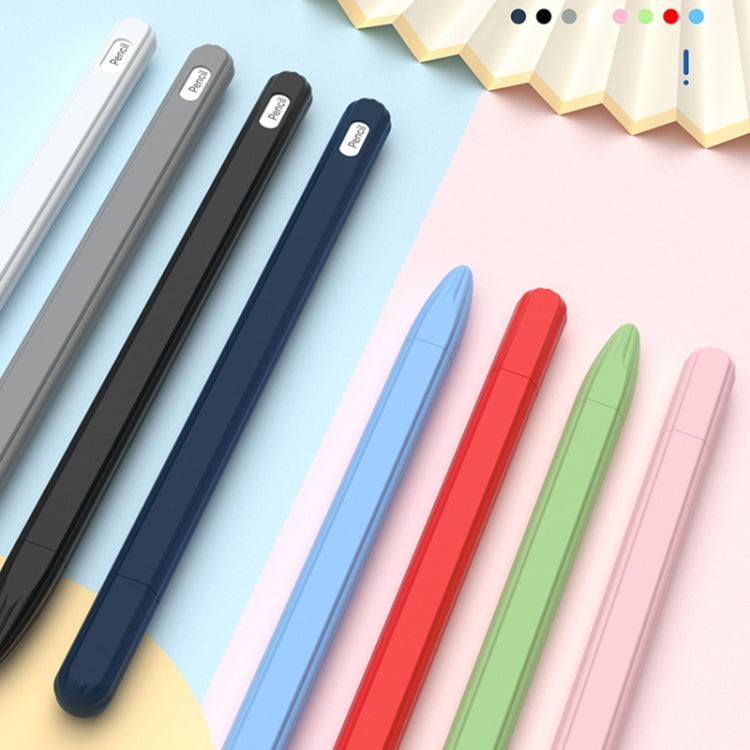 Étui de stylet en silicone liquide rayé 3 en 1 avec deux capuchons de pointe, pour Apple Pencil 1, pour Apple Pencil 2