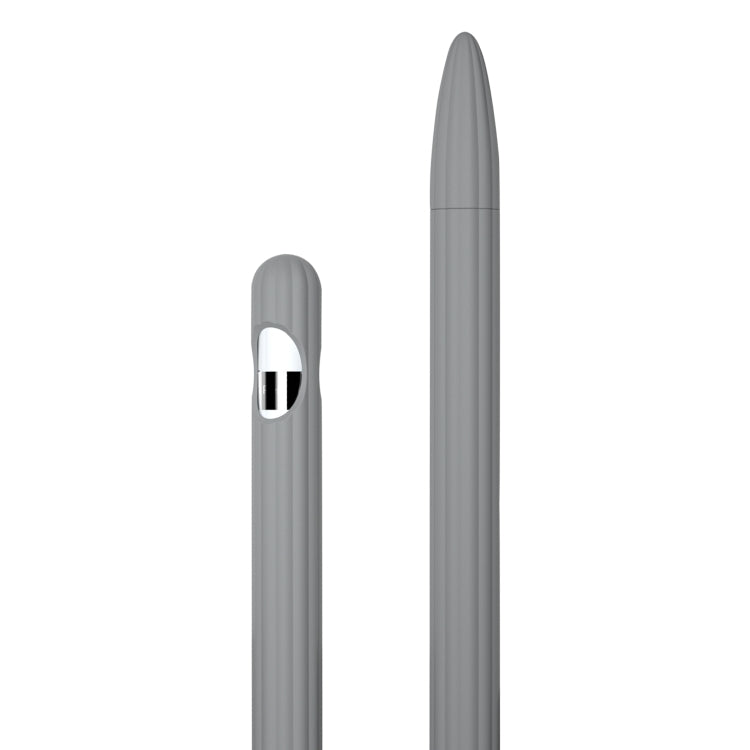 Étui de stylet en silicone liquide rayé 3 en 1 avec deux capuchons de pointe, pour Apple Pencil 1, pour Apple Pencil 2