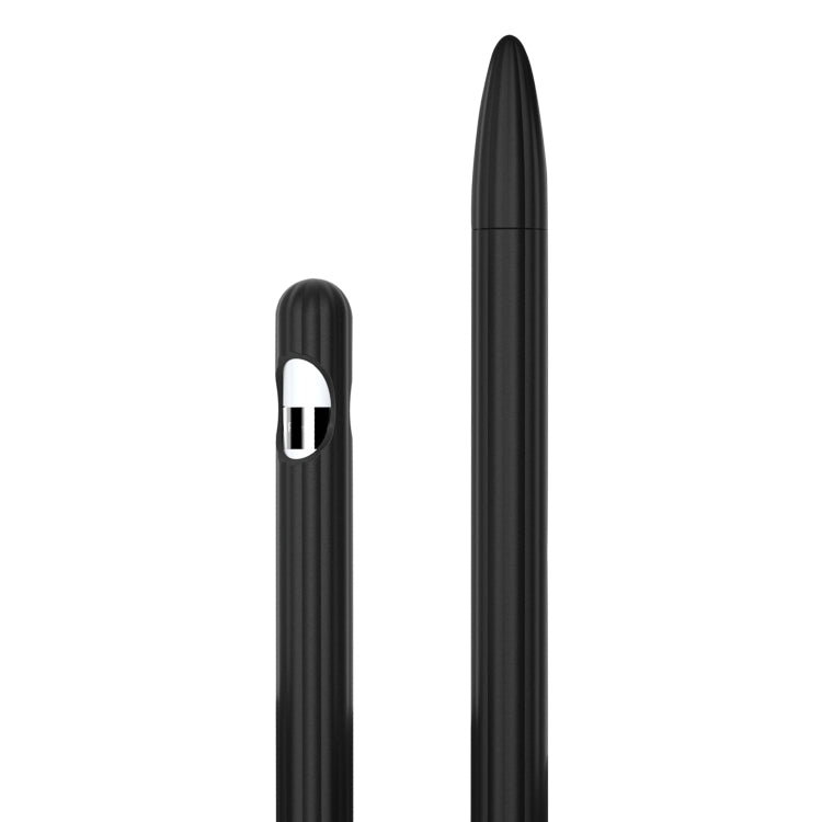 Étui de stylet en silicone liquide rayé 3 en 1 avec deux capuchons de pointe, pour Apple Pencil 1, pour Apple Pencil 2