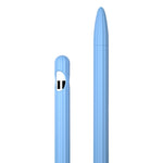 Étui de stylet en silicone liquide rayé 3 en 1 avec deux capuchons de pointe, pour Apple Pencil 1, pour Apple Pencil 2