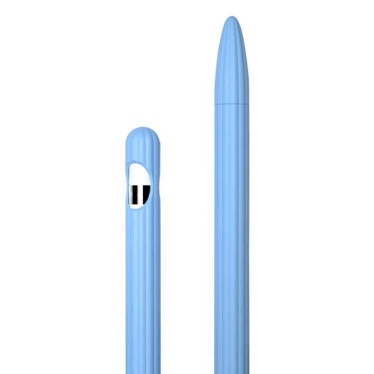 Étui de stylet en silicone liquide rayé 3 en 1 avec deux capuchons de pointe, pour Apple Pencil 1, pour Apple Pencil 2