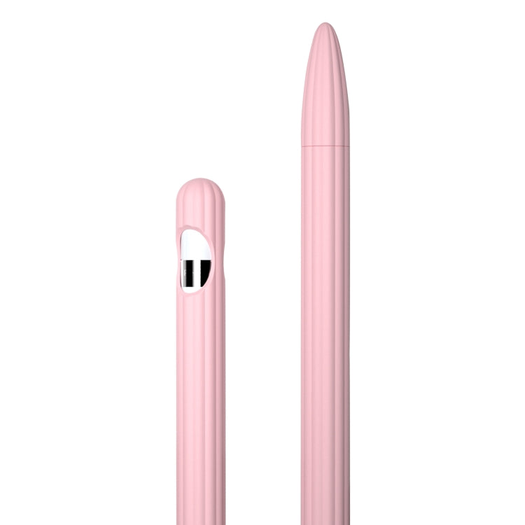 Étui de stylet en silicone liquide rayé 3 en 1 avec deux capuchons de pointe, pour Apple Pencil 1, pour Apple Pencil 2
