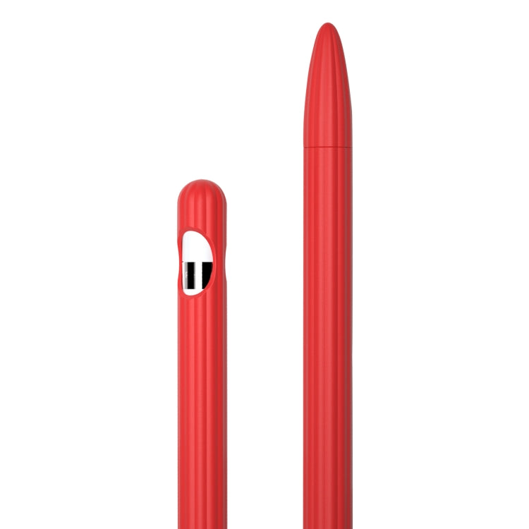 Étui de stylet en silicone liquide rayé 3 en 1 avec deux capuchons de pointe, pour Apple Pencil 1, pour Apple Pencil 2