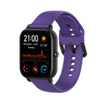 For Amazfit GTS4 Mini Solid Color Soft Silicone Watch Band, S Size, Large Size